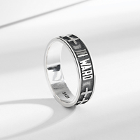 Nouvelle conception de mode femmes homme luxe 925 bague en argent noirci