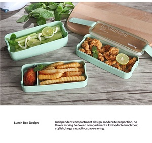 Wholesale Wheat Straw Student <b>Lunch</b> <b>Box</b> Multi-layer Bento Plastic Fresh-keeping Can Be Heated in Microwave Oven - Product Image 6