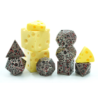 Dés D & D RPG en cuivre antique jouets 7 pièces/ensemble dés en métal à la main en fromage polyédrique pour jeux de donjons et de dragons