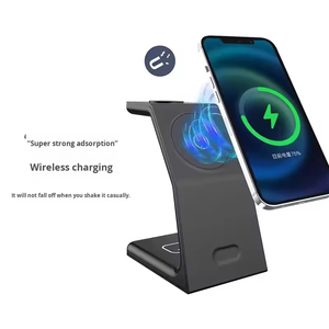 Adolph Chargeur sans fil 3-en-1 Type-C 15W QC3.0 Sortie d'alimentation rapide à aspiration magnétique pour téléphones portables et écouteurs Entrée 9V/2A - Product Image 5