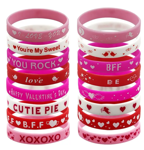 Paquete de 8 Pulseras de Silicona para el Día de San Valentín, Regalos para Novios, Artículos Promocionales para Fiestas - Product Image 1
