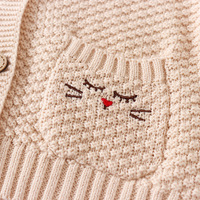 Manteau en tricot de coton pour nouveau-né, cardigan mignon en tricot pour bébé, pull en tricot pour bébé, vêtements pour bébé fille, cardigan rose