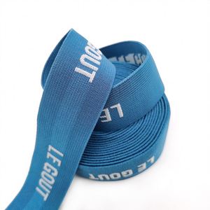 Wholesale Custom Design Polyester/Nylon Jacquard Logo <b>Elastic</b> Band Webbing Waistband Custom Thickness Custom Width Free Sample - Product Image 2