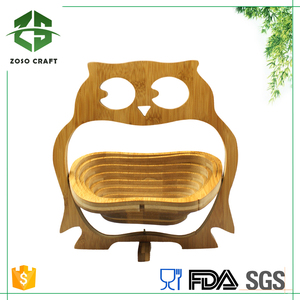 Vente de gros Panier de fleurs en bambou en forme de <span class=keywords><strong>pingouin</strong></span> fait à la main Panier de fruits secs Service de restauration Plateau de noix Dessous de verre - Product Image 3