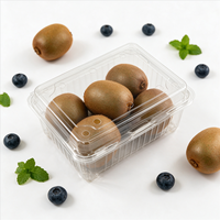 Emballage en plastique transparent personnalisable pour fruits (myrtilles, fraises, kiwis) en RPET recyclé, écologique et de qualité alimentaire, vente en gros