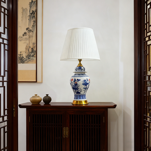 <strong>Copper</strong> Table <strong>Lamp</strong> Bedside Jingdezhen Ceramic Chinese Style Decorated LED Table <strong>Lamps</strong> for Living Room Bedroom - Product Image 3