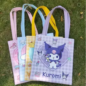 Karikatur Sanrioed Anime-Tote Leder wasserdichte sich erweiternde tragbare Tragetasche Ausreisetasche Hello Kitten Kurumi Mittagessen Lunch-Tasche Bo