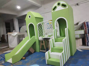 Aire de jeux intérieure pastel mignonne pour enfants, avec toboggan, structure d'escalade et piano, idéale pour café-<span class=keywords><strong>restaurant</strong></span>, équipement de jeu souple à louer - Product Image 5