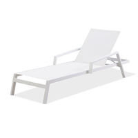 Chaise inclinable en aluminium, mobilier d'extérieur, chaise de plage, chaise de piscine, mobilier de loisirs, accoudoir en maille, lit couché