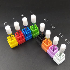 HYTOOS баррель набор керамических фрез для полировки ногтей биты 3/32 "Вращающийся керамический заусенцев фреза Фрезер для ногтей, аксессуары для ногтей Маникюр Педикюр Инструменты - Product Image 1