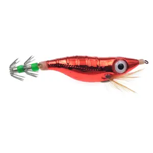 Cheap Saltwater 3D Shrimp Fishing Lure Luminous Prawn Flick Bait Squid Jig  Hook Tackle