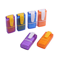 Sceau à clipser 15x6 avec ressort et tampon photosensible 7MM, série de petits sceaux plats, matériau de gros, rectangulaire 13x4mm
