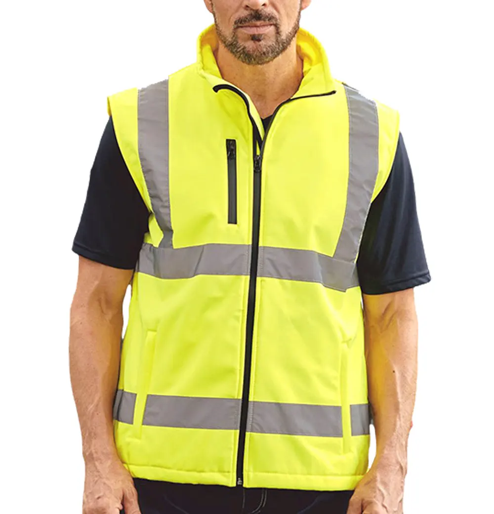 Custom Reflector HiVis High Safety Polyester & Polar Fleece Vest Night Construction Protection Zipper Safety Vest Outdoor jacket