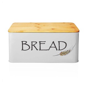 Outdoor junket rectangle Metal Food container Wood cutting board bamboo bread bin