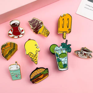เข็มกลัดปกเสื้อแบบกำหนดเอง,เข็มกลัดอาหารเบอร์เกอร์ไอศกรีมเครื่องดื่มกาแฟหมุดเคลือบอาหารเข็มกลัดสำหรับผู้หญิงเครื่องประดับ - Product Image 3