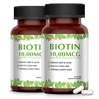 Capsules de biotine 10000 mcg - Soutien à la croissance des cheveux et à la résistance des ongles, certifié GMP, OEM disponible