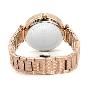 Reloj de Pulsera de Aleación para Mujer, Estilo Japonés 2035, Resistente al Agua, Color Oro Rosa, a Precio Económico - Product Image 4