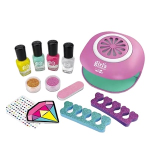 LK Toy – ensemble de maquillage pour filles, Machine de maquillage, sèche-cheveux électrique, <span class=keywords><strong>Nail</strong></span> <span class=keywords><strong>Art</strong></span>, <span class=keywords><strong>Studio</strong></span> de vernis, jouets de poudre de paillettes - Product Image 1