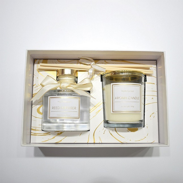 Luxury Gold Marble Eco Friendly Reed Diffuser Wedding Gift Set