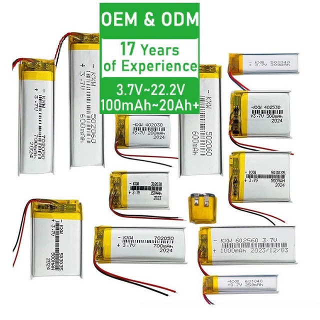 Customized 3.7V 7.4V 11.1V 14.8V 150mah 280mah 600 3000 5000mah Rechargeable Li Ion Pouch Lithium Polymer Battery Lipo Batteries