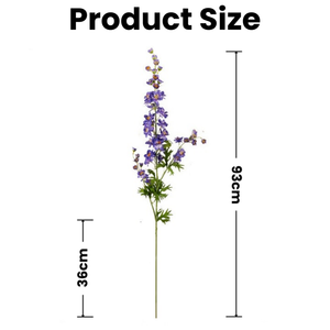 Fiori Artificiali di Delphinium in Seta di Alta Qualità, 93cm di Lunghezza, Blu, per Decorazioni Casa e Matrimonio - Product Image 2