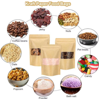Sachets Doypack Personnalisés en Papier Kraft Écologique pour Grains de Café, Snacks, Fruits Secs, Noix et Emballage Alimentaire