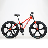 Vélo de montagne tout-terrain pour adultes, hommes et femmes, avec pneus larges 26 pouces, suspension avant, freins à disque doubles, cadre souple, idéal pour la descente - Offre spéciale