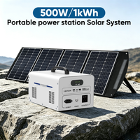 Système solaire portable rechargeable silencieux de grande capacité 500W 1000Wh tout-en-un avec batterie Lifepo4 pour la maison