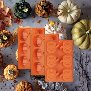 Moule à muffins en silicone en forme de citrouille, facile à démouler, compatible four, mini moules à gâteaux pour Thanksgiving, Halloween, pâtisserie d'automne - Product Image 3