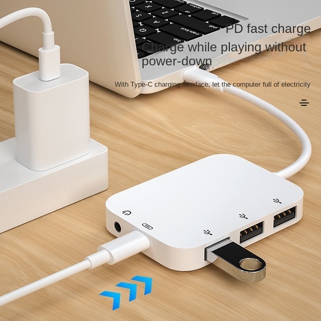 Factory Direct USB Hub USB 2.0 Aluminium Alloy OTG One-to-Four Fast Charging Function for Mobile Phones Fast Charging Hub