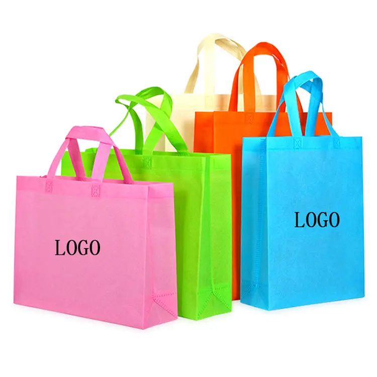recyclable large foldable tote bag non woven tote printed promotional shoulder shopping bag