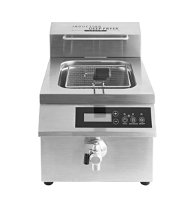 Friteuse Commerciale 8L/12L avec Commande par Bouton, en Acier Inoxydable, Filtre Amovible pour Restaurant AM-CD12F101 Écran Tactile - Product Image 1