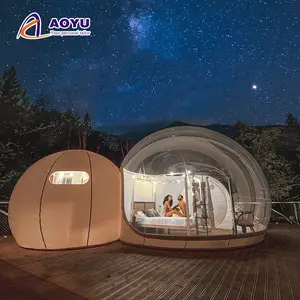 Aoyu duas barraca inflável transparente, luxuosa, acampamento ao ar livre, jardim, quintal, barraca transparente