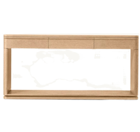 Table console moderne en bois massif avec 3 tiroirs, coins arrondis, pour couloir, entrée, salon