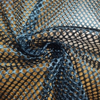 Tissu maille roi tricotée en chaîne, couleur personnalisée, 100% polyester, pour sacs à linge, vêtements et sacs de shopping