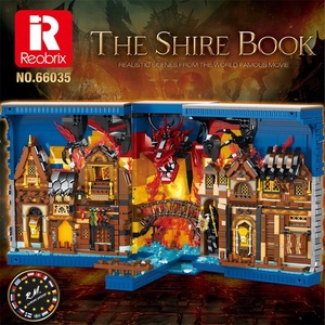 Zhenbrick 66035 – Serre-livres Thème <span class=keywords><strong>Hobbit</strong></span> – Blocs de Construction – Décoration de Bureau – Personnalisation DIY – Kits de Blocs de Construction MOC - Product Image 1