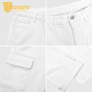 Pantalones cargo de talle alto para mujer Vaqueros elegantes de talle alto - Product Image 1