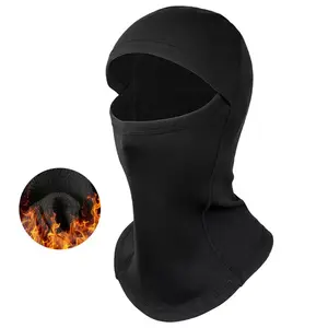 Pasamontañas de invierno negro, máscara facial con logotipo personalizado para hombres y mujeres, equipo para clima frío, ciclismo, escalada, esquí, calentador de cuello, polainas