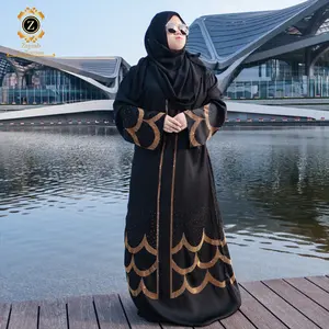 Zaynab Dubai Abaya Custom Black Dubai Women Muslim Dress Luxury Hand Work Designs Abaya Women Muslim Dress Dubai Abaya