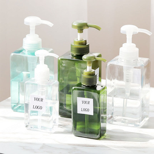 High Quality PET Plastic Cosmetic Packaging <b>Sets</b> with <b>Pump</b> Sprayer Customizable <b>Body</b> Lotion Shampoo Bottles (100/200/300/500ml) - Product Image 2