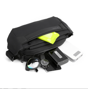 Pochette banane légère à la mode pour hommes <span class=keywords><strong>Streetwear</strong></span> Sports Voyage Loisirs de plein air Sac banane Noir Gris Sac de taille en matériau PU - Product Image 5