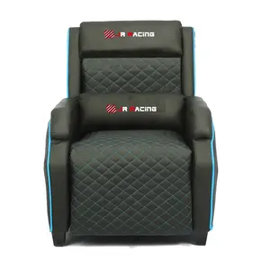 Ergonomik PU deri uzanmış tek oyun kanepe sandalye oyun footrest ile