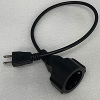 Câble d'extension d'alimentation avec prise US 3 broches NEMA5-15P vers prise femelle européenne CEE 7/7 Schuko, longueur 50 cm, 18AWG