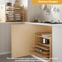 Organisateur vertical en bois à 7 compartiments pour placard de cuisine, idéal pour ustensiles de cuisson et documents