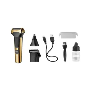 Rasoir électrique LED USB, tondeuse à barbe, machine à raser Kemei Km-6551 3 en 1, tondeuse à cheveux, tondeuse à barbe, soin du corps pour homme - Product Image 4