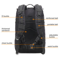 Sac à dos tactique camouflage Molle tendance personnalisé, imperméable, antivol, décontracté, pour le sport, en polyester, 36-56L, pour la randonnée et la chasse