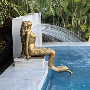 Statue de sirène en bronze grandeur nature sur mesure Sculpture extérieure Figure occidentale Statue de dame <span class=keywords><strong>nue</strong></span> sexy Sculpture de sirène <span class=keywords><strong>nue</strong></span> - Product Image 1