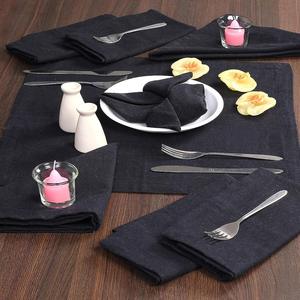 Serviettes en tissu 100% lin et coton de qualité supérieure Linge de table brodé et imprimé pour mariages et événements - Product Image 5