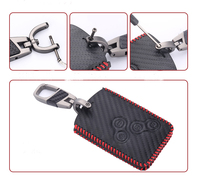 4 boutons En Fiber De Carbone En Cuir De Style De Voiture-Style Étui Protecteur Pour Renault Clio Logan Megane 2 3 Koleos Scenic Carte