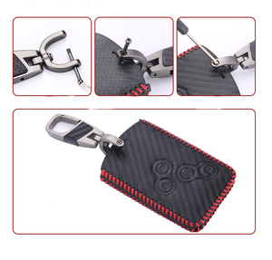 4 boutons En Fiber De Carbone En Cuir De Style De Voiture-Style Étui Protecteur Pour <span class=keywords><strong>Renault</strong></span> Clio Logan Megane 2 3 Koleos Scenic Carte - Product Image 5